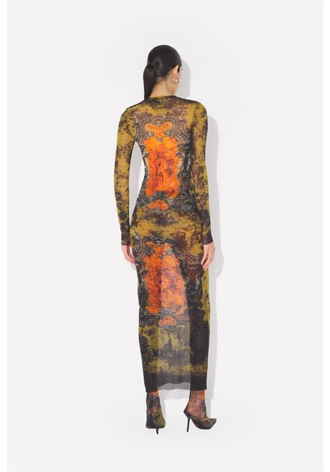 abito lungo mesh printed médaillon donna multicolor JEAN PAUL GAULTIER | 25/03-W-DR023-M006P004115